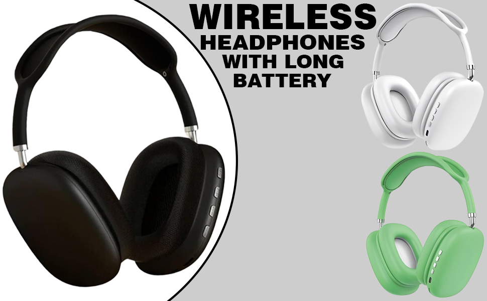 True Face Wireless Bluetooth Over-Ear Headphones, Noise-Canceling Earphones with Mic