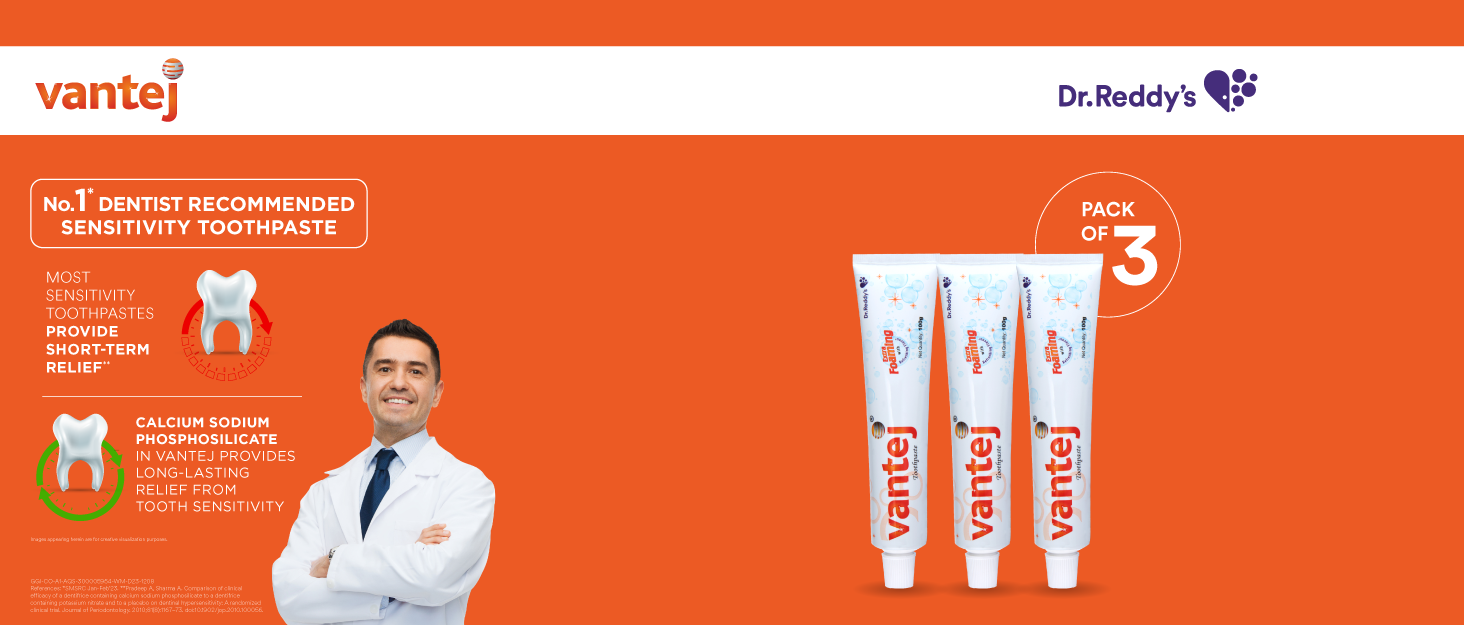 Vantej Dr. Reddy's Toothpaste For Sensitive Teeth Extra Foaming