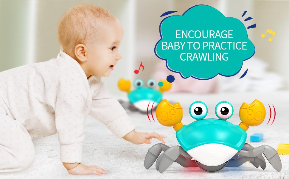 Crawling Crab Baby Musical Kids Toy with LED Lights & Rechargeable Battery