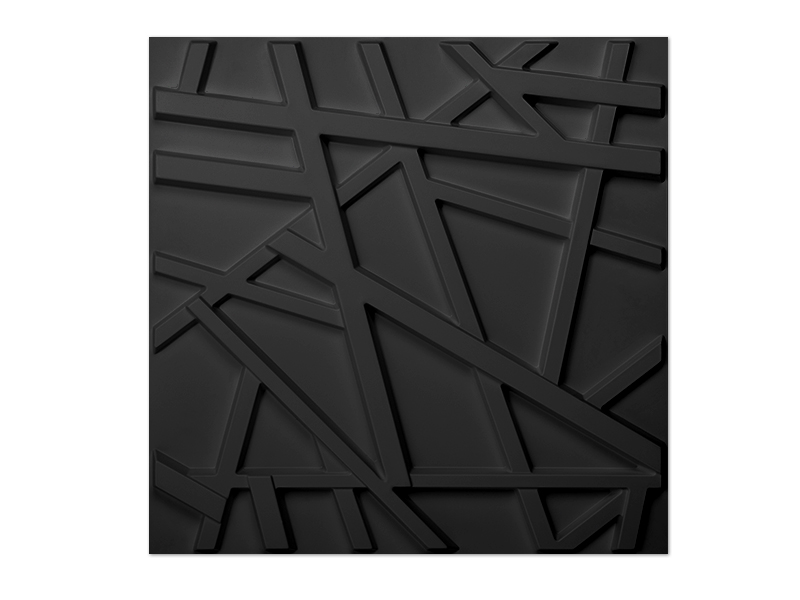 3d wall panel black