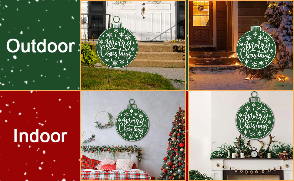 MINHOUMINFEI Christmas Metal Yard Stakes, 38.5 inch Large