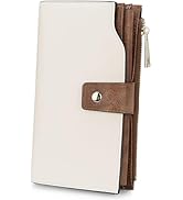 YALUXE Women's Genuine Leather Wallet RFID Blocking Multi Card Holder with Cell Phone Pocket Moth...