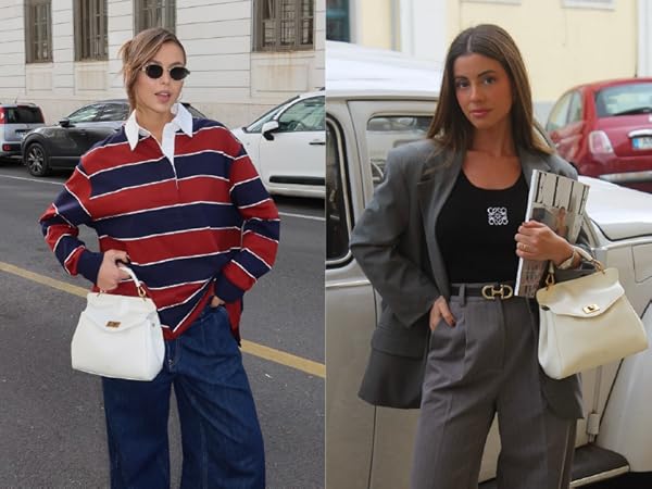 バッグ Lucia Classic Top Handbag Lucia Classic Top Handbag - White | JW PEI