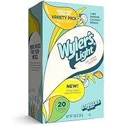 Wyler's Light Singles to Go Powder Packets, Water Drink Mix, Variety Pack, Lime, Banana, Coconut,...