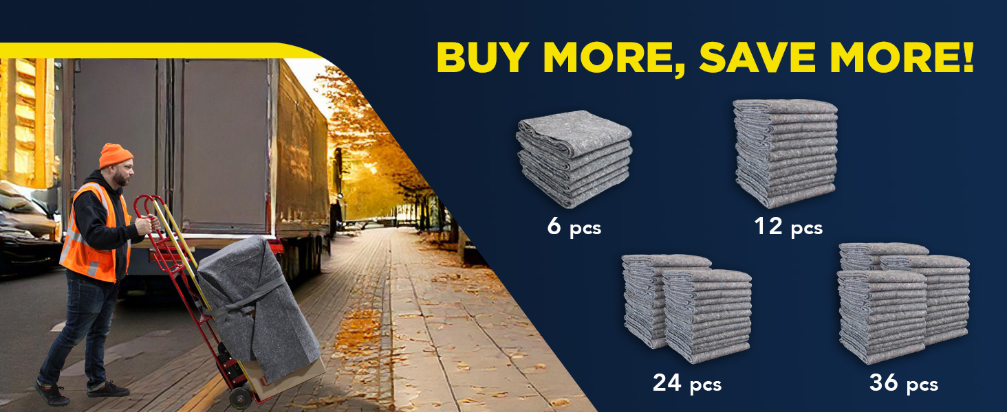 Packrite textile blankets, buy more save more