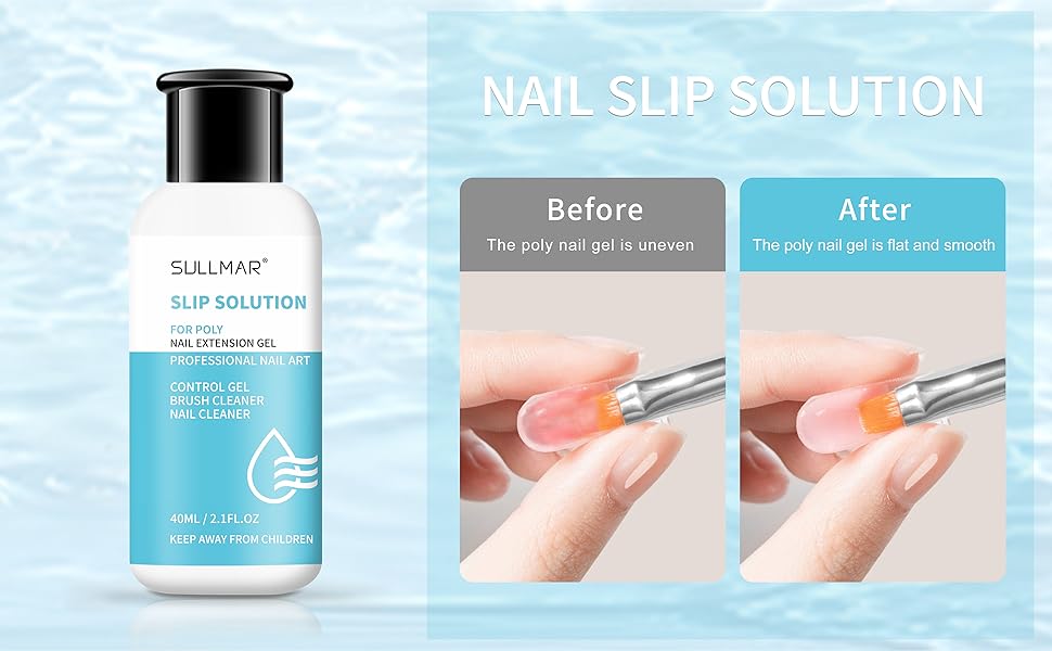SULLMAR Slip Solution Liquid Poly Nail Gel Slip Solution for Poly Nail