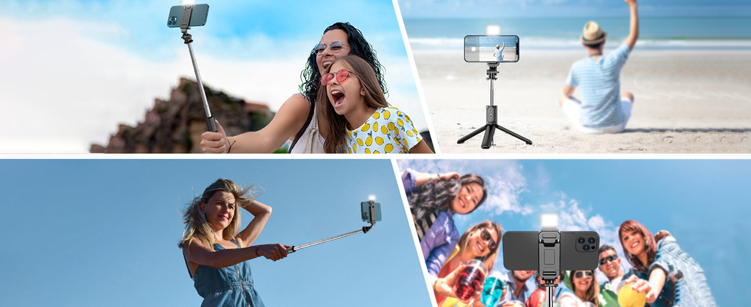 selfi stick with light, selfie stick for mobile