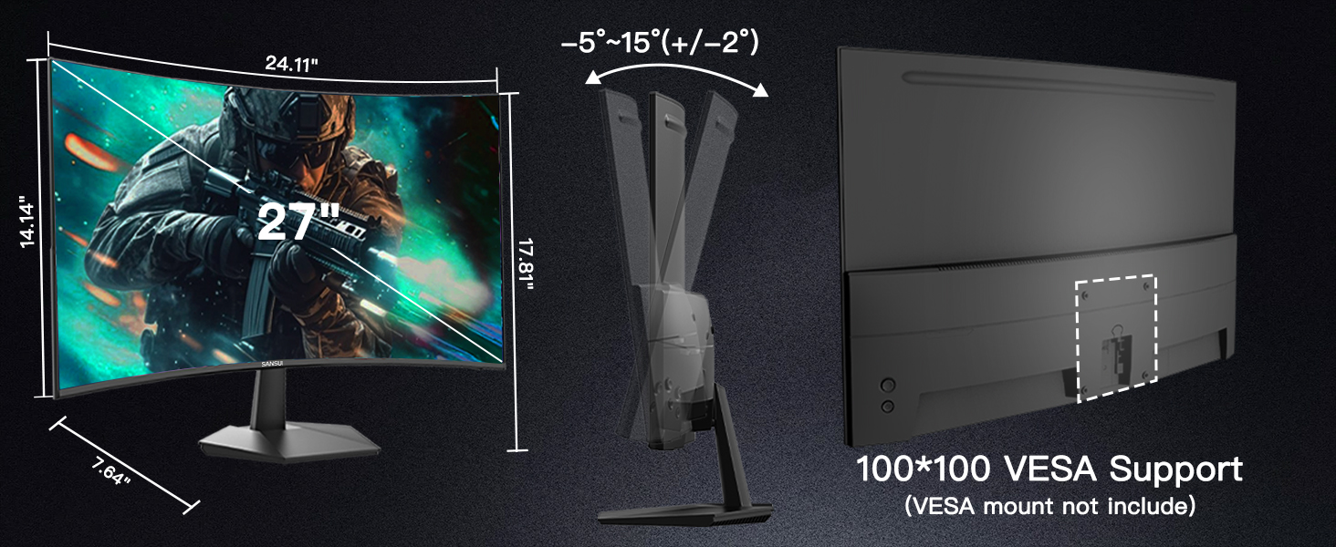 27 Inch Curved Gaming Monitor 160Hz