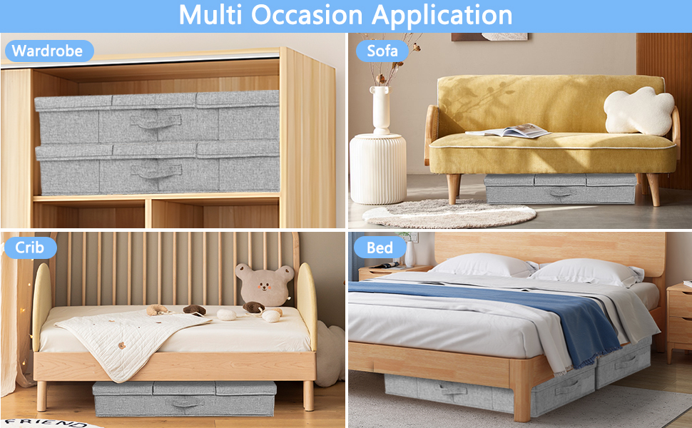 Underbed Storage, 2 Pack Large Under Bed Storage Box with Lids