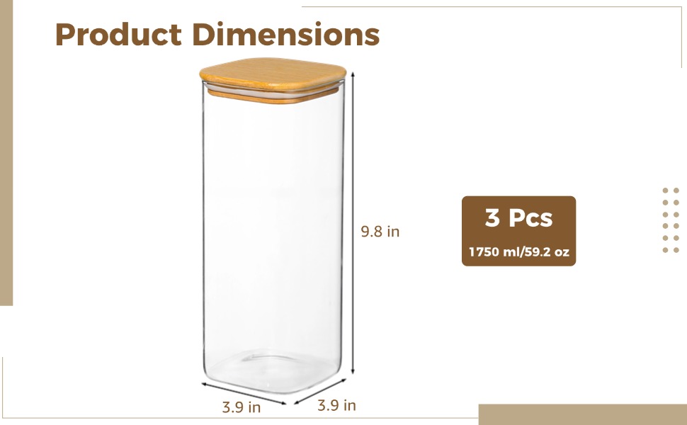 Glass bean container with lid