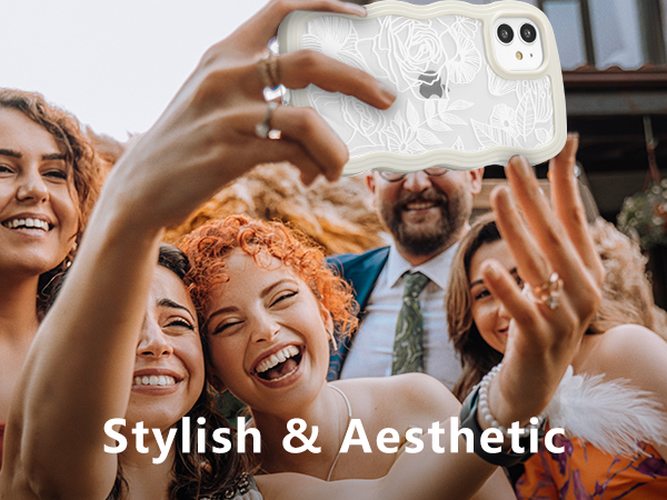 Amazon.com: XIZYO for iPhone 11 Case, Cute Floral Rose Wavy