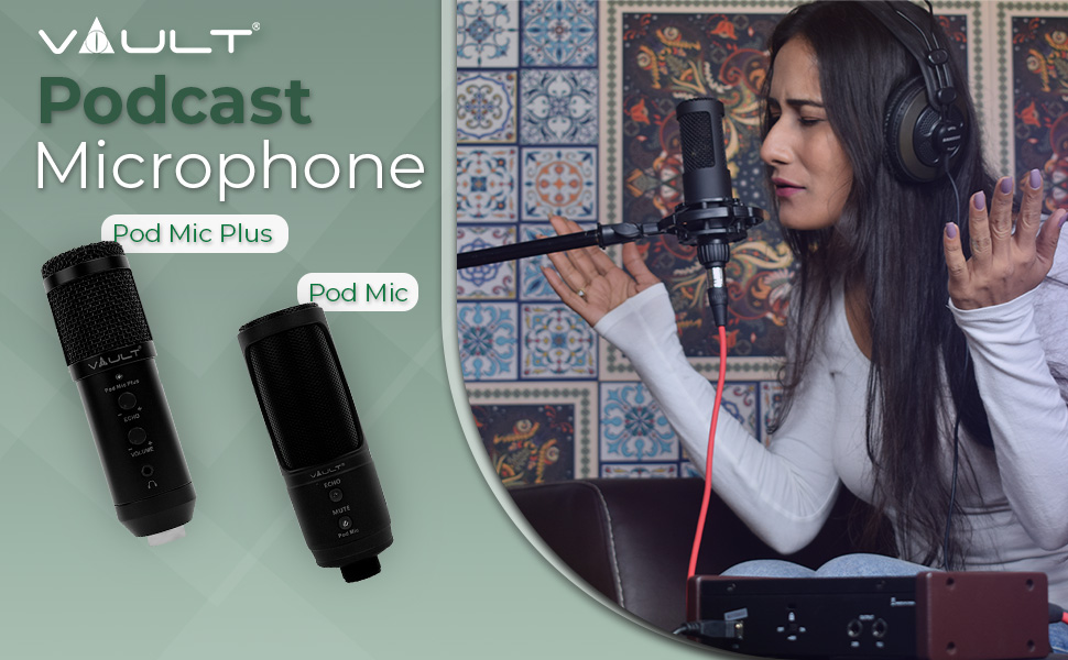 VAULT Pod Mic Plus USB Condenser Podcast Microphone Kit Amazon.in