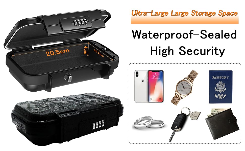 Portable Security Lock Box with 4 Digit Code,Outdoor Key Safe Box with
