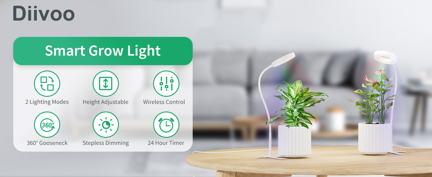 Diivoo Smart Grow Light for Indoor Plant Full Spectrum