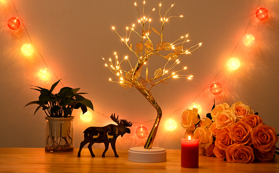 Buy One94Store Bonsai Led Desk Tree Lamp, Desk Table Decor Pearl LED