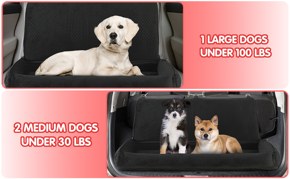 Sheripet Dog Car Seat Bed for Large/Medium Dogs, Fully