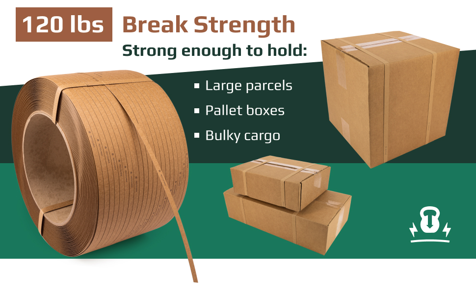 IDL Packaging 1/2" x 6500' Paper Strapping Roll, Machine Grade, 8" x 8