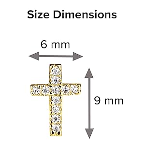 gold plated cross earrings for kids 
