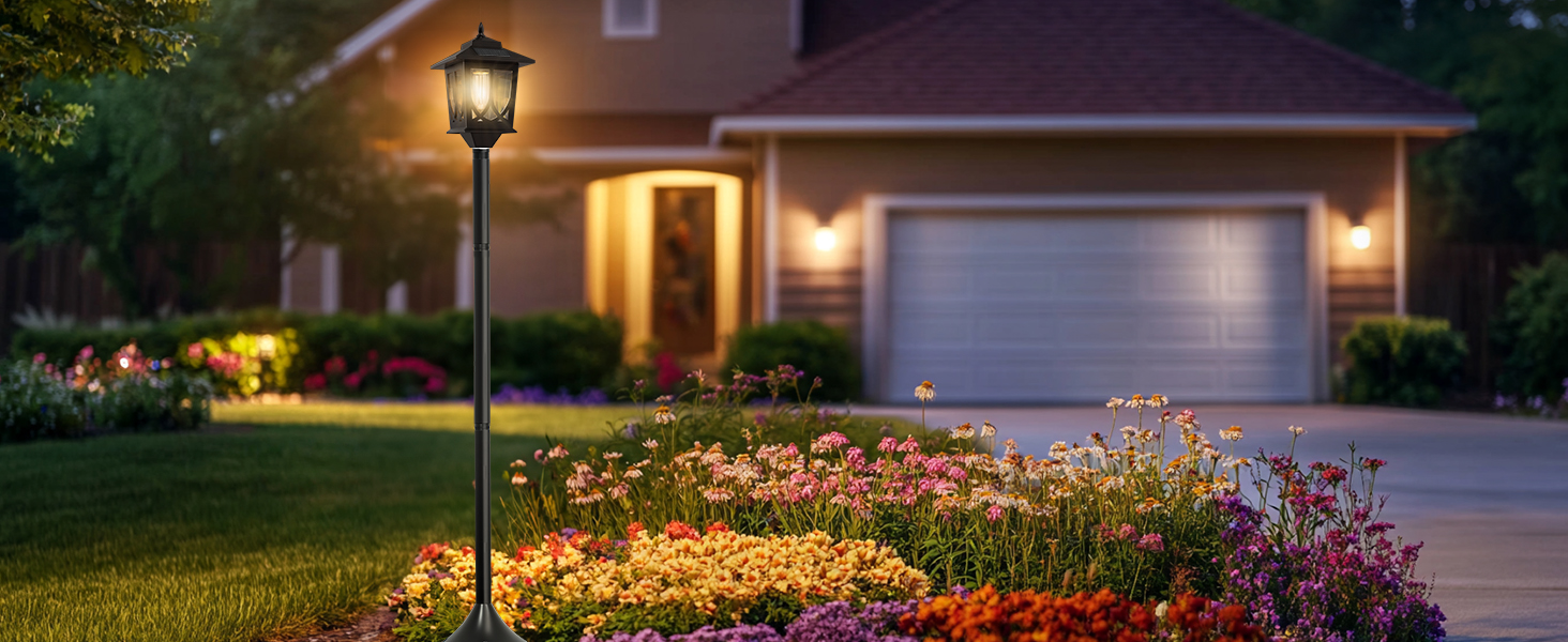 solar lamp post lights outdoor