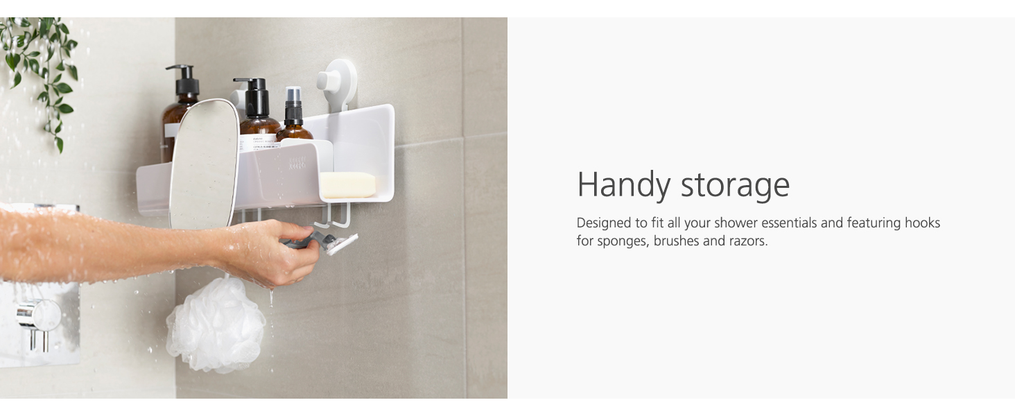 Joseph Joseph EasyStore SelfDraining Corner Shower Caddy with Mirror White Amazon.co.uk