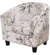 2 Piece Tub Chair Covers with Cushion Cover Soft Stretch Club Chair Slipcover Furniture Protector...