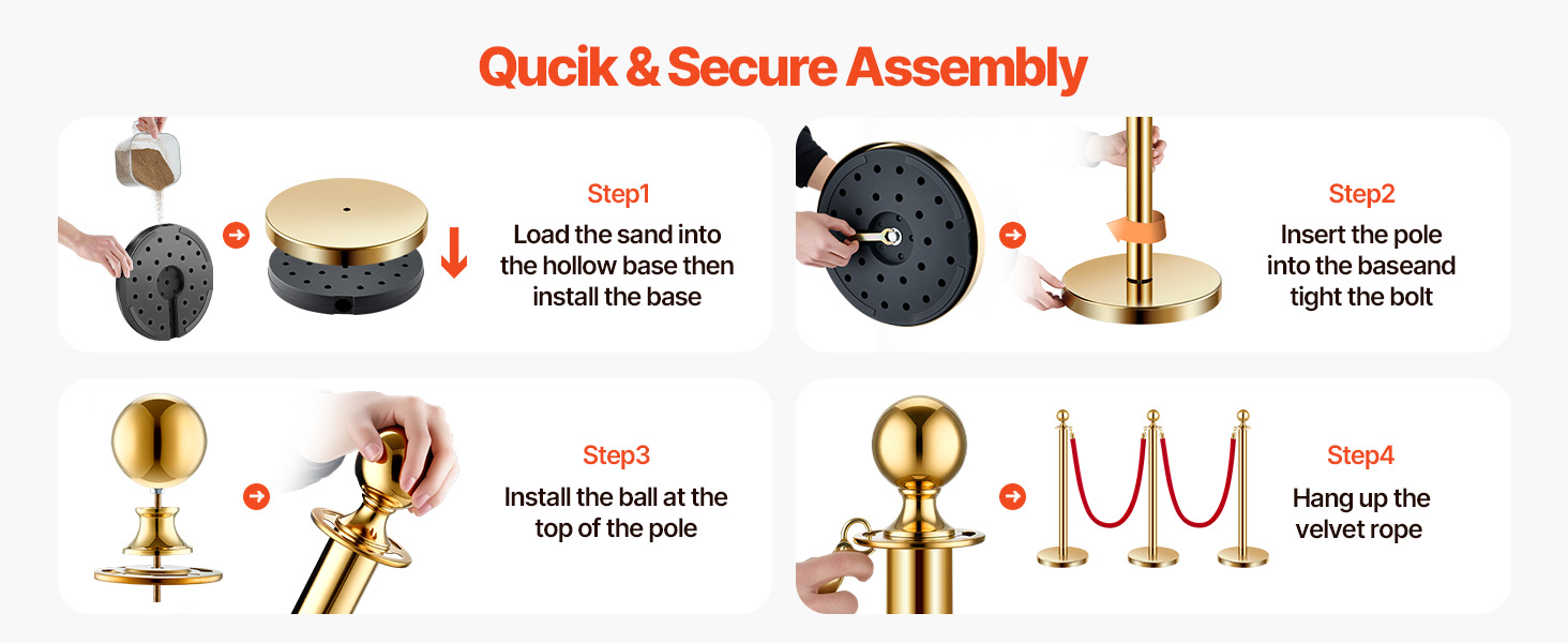 stanchion posts with rope