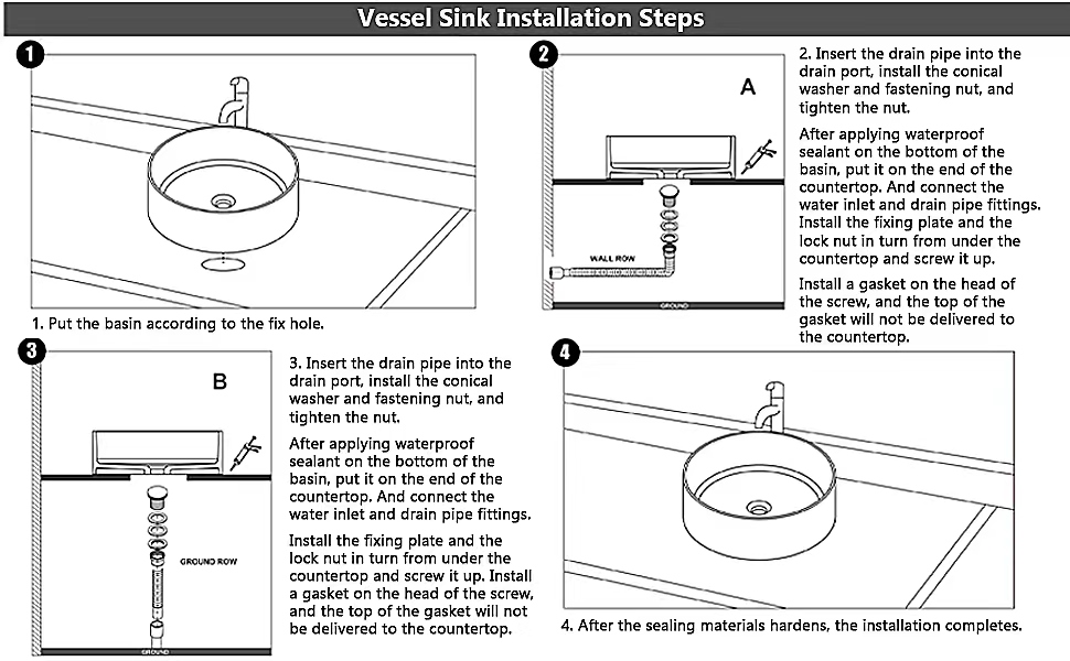 ARTSTONE 22 x 15 inch Bathroom Sink and Pop Up Drain Combo, Vessel Sink