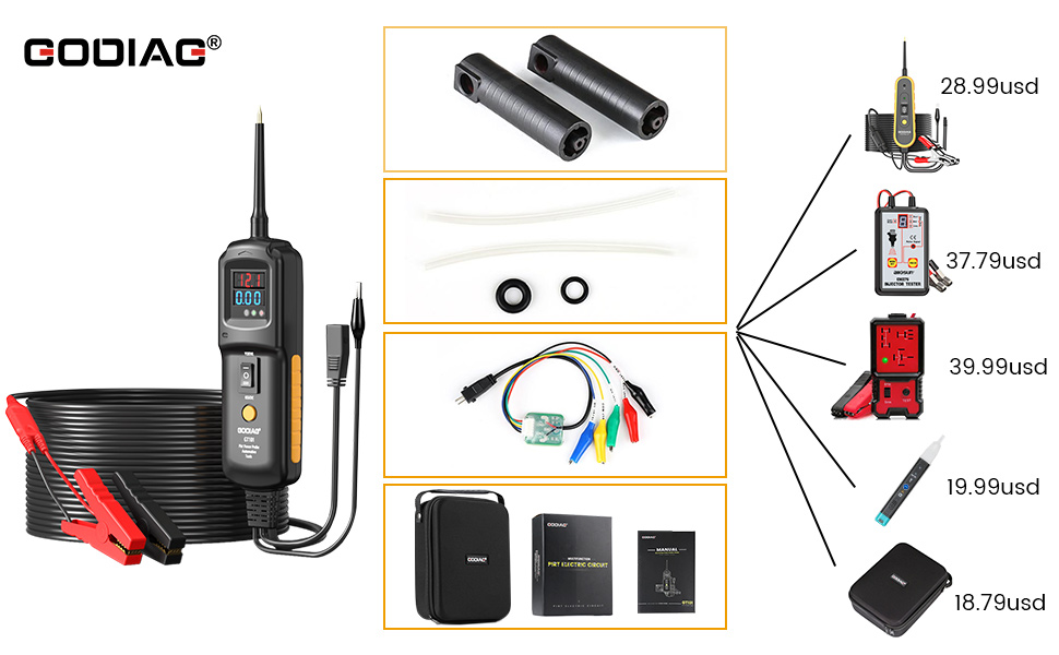 GODIAG GT101 Power Circuit Probe Tester, Auto Short Circuit, Relay Fuse
