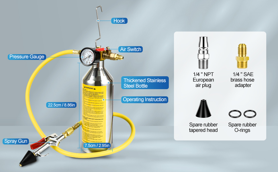 COMPLETE AIR CONDITIONER FLUSH TOOL SET