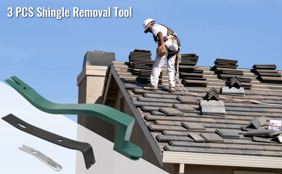 3 PCS Shingle Removal Tool, Shingle Pry Bar for Installing and Removing Replacement Shingles