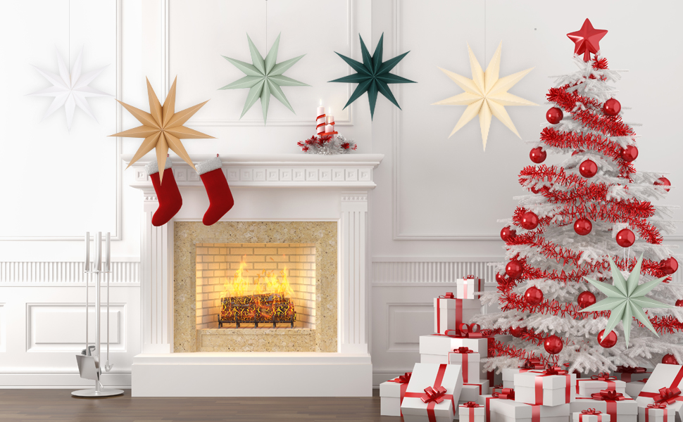 Sage Green Paper Star Lanterns