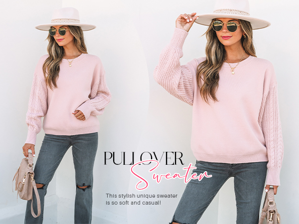 ZESICA Women's 2025 Fall Long Sleeve Crew Neck Solid Color
