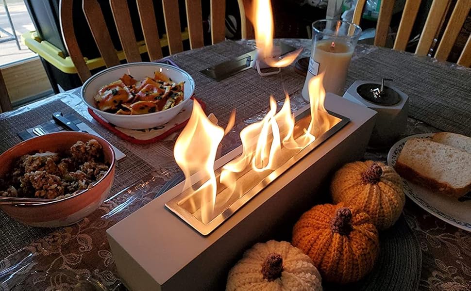 Table Top Firepit, Mavalzy Rectangle Indoor Tabletop