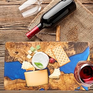 rustic style olive wood cutting board