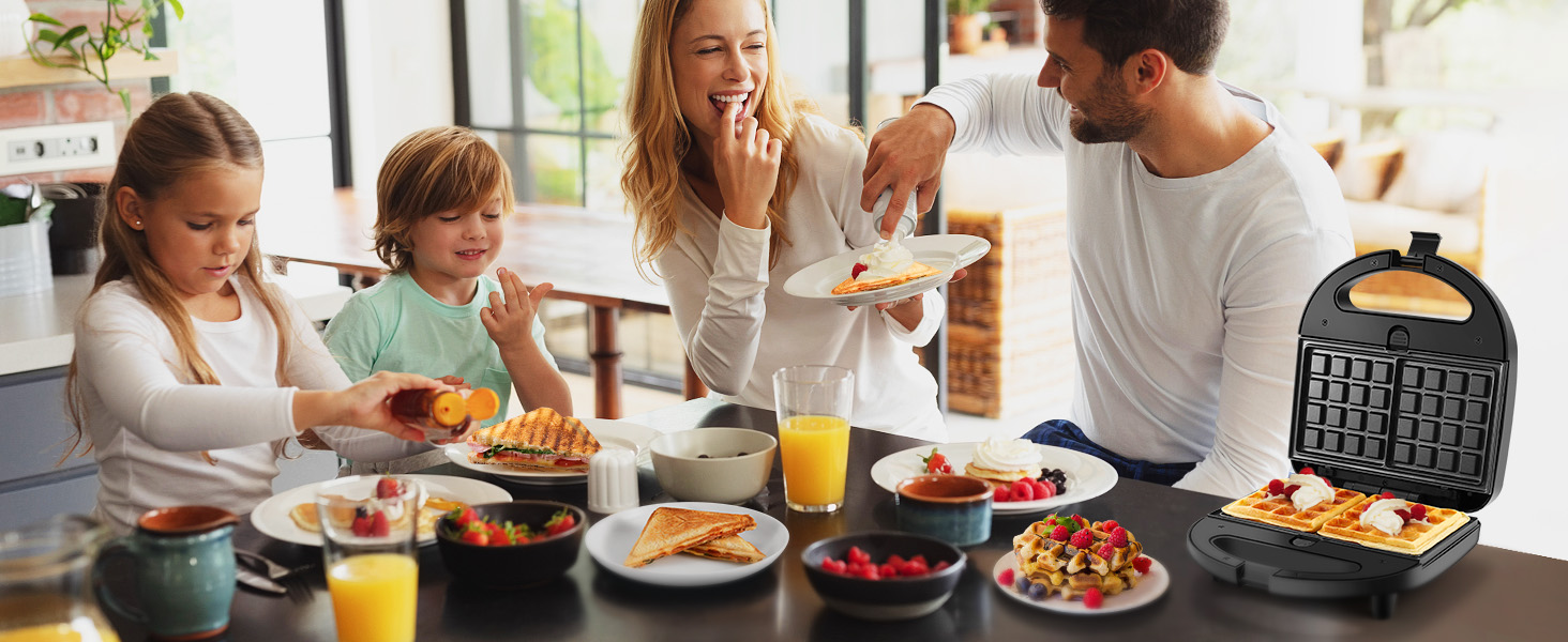 YASHE Sandwich Toaster 3in1, Waffle Maker Panini Presses Set, 750 W