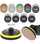 Pomsare 45PCS 5 Inch Wet Dry Sanding Discs Kit with Hook and Loop Backing Pad 5/8-11, Angle Grind...