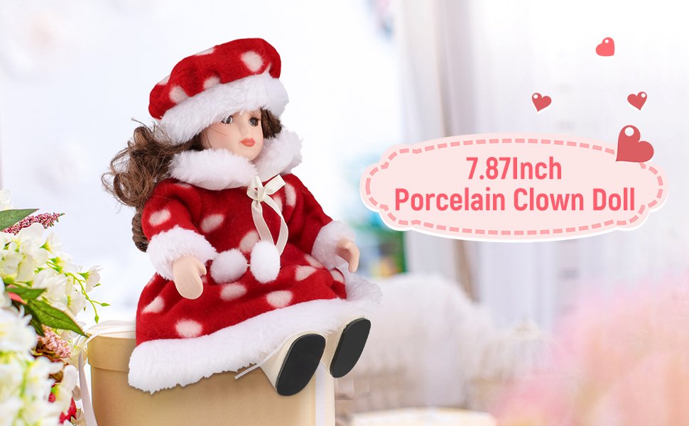 Amazon.com: DYNWAVE 20cm Porcelain Doll Brown Hair, Standing Girl