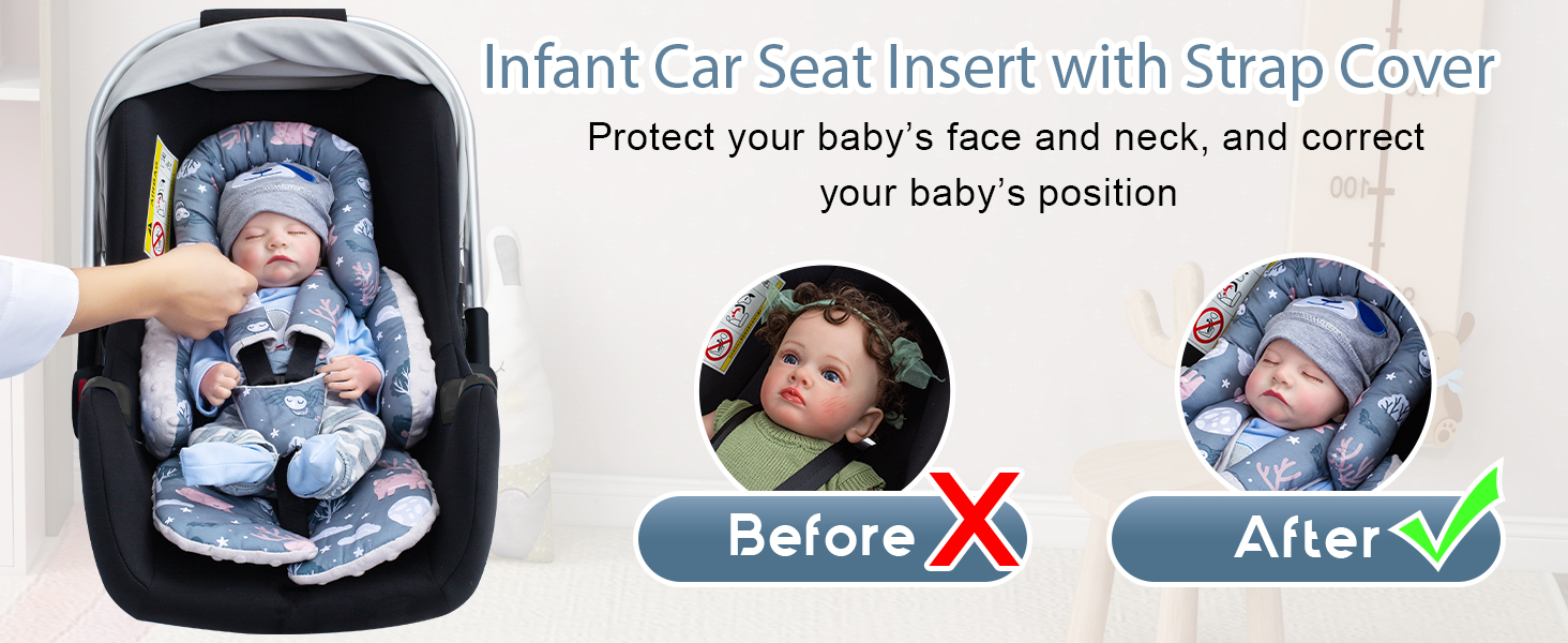 Infant car seat insert for baby