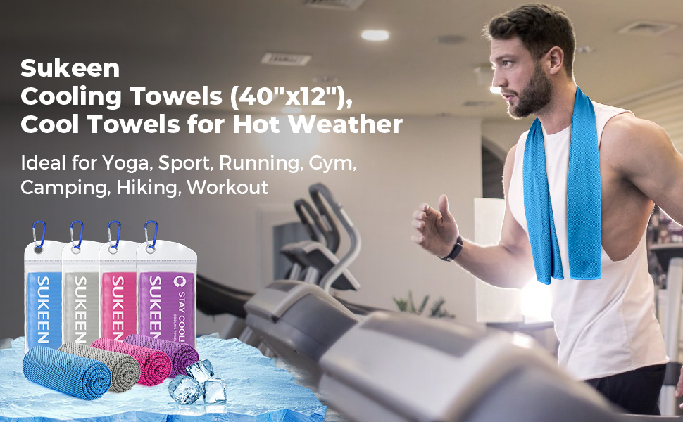 Sukeen Cooling Towels (40"x12"), Cool Towels for Neck