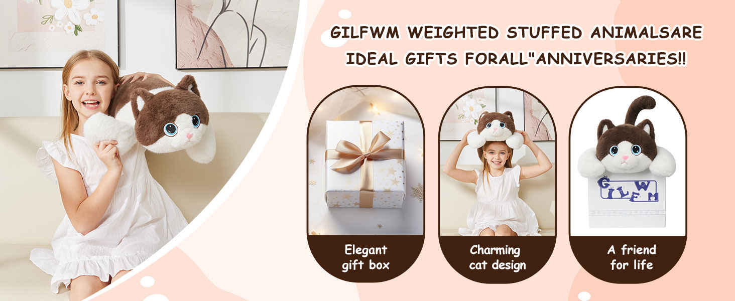 weighted cat stuffed animal