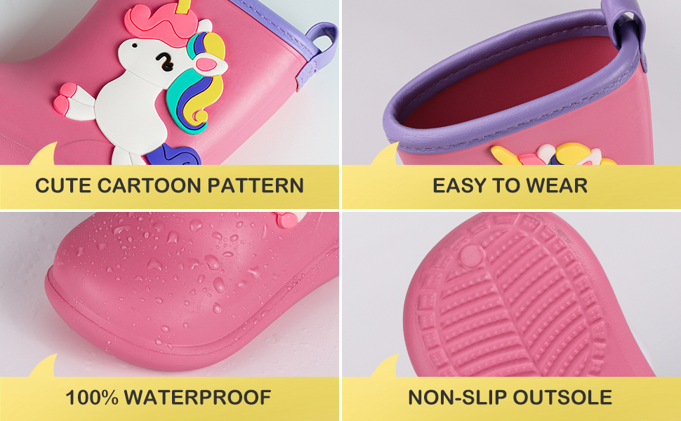 Toddler Wellies Baby Rain Boots Size 4 5 6 7 8 9 10 11 12 UK Child Ankle Lightweight barefoot rubber