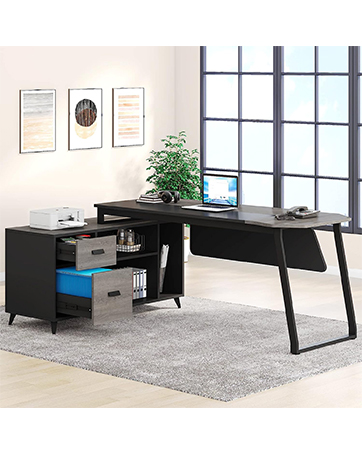cabinet l shape desk