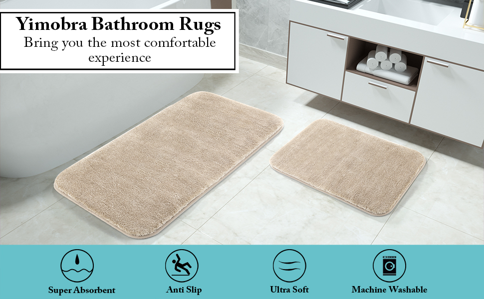 Extra Thick Memory Foam Bathroom Mat, Yimobra Luxury Soft