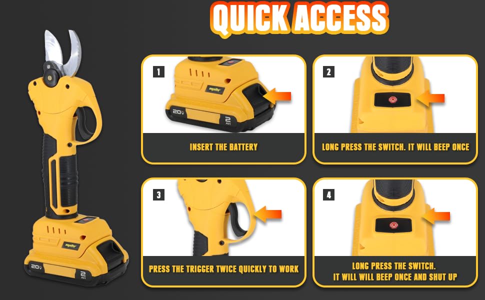 Cordless Secateurs,Pruning Shears for DeWalt 18V Battery（No Battery