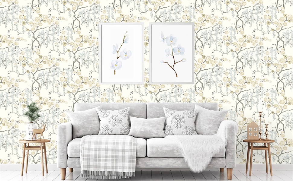 Beige Floral Peel and Stick Wallpaper Floral Contact Paper Vintage Floral Wallpaper Peel and Stick