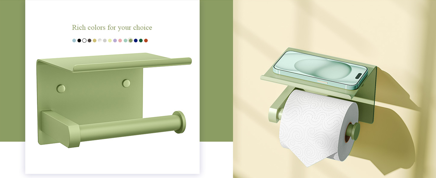 Tindbea Toilet Paper Holder with Phone Shelf