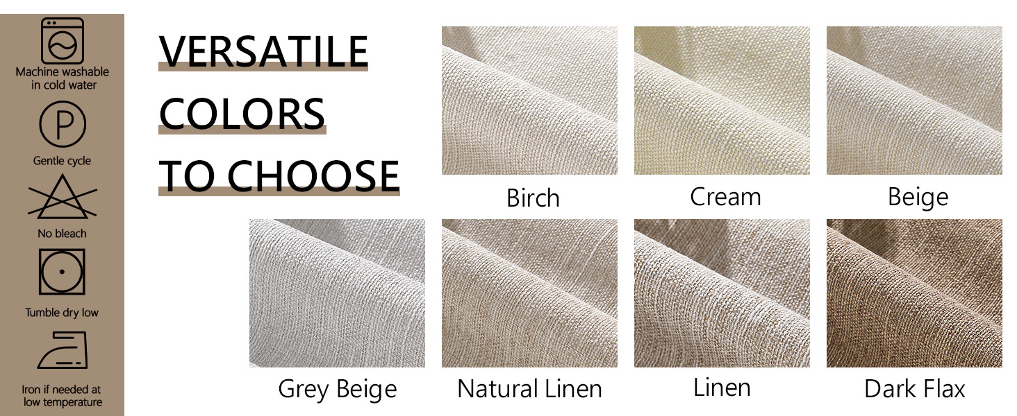greige 90 Inches Long Blackout Natural Linen Curtains for Bedroom, chocolate brown Pinch Pleat 