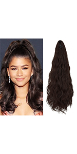 Mini Claw/Jaw Clip in Curly Wavy Ponytail