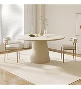 SIMTONAL Modern Round Dining Table for 4, Circle Dining Room Table 47