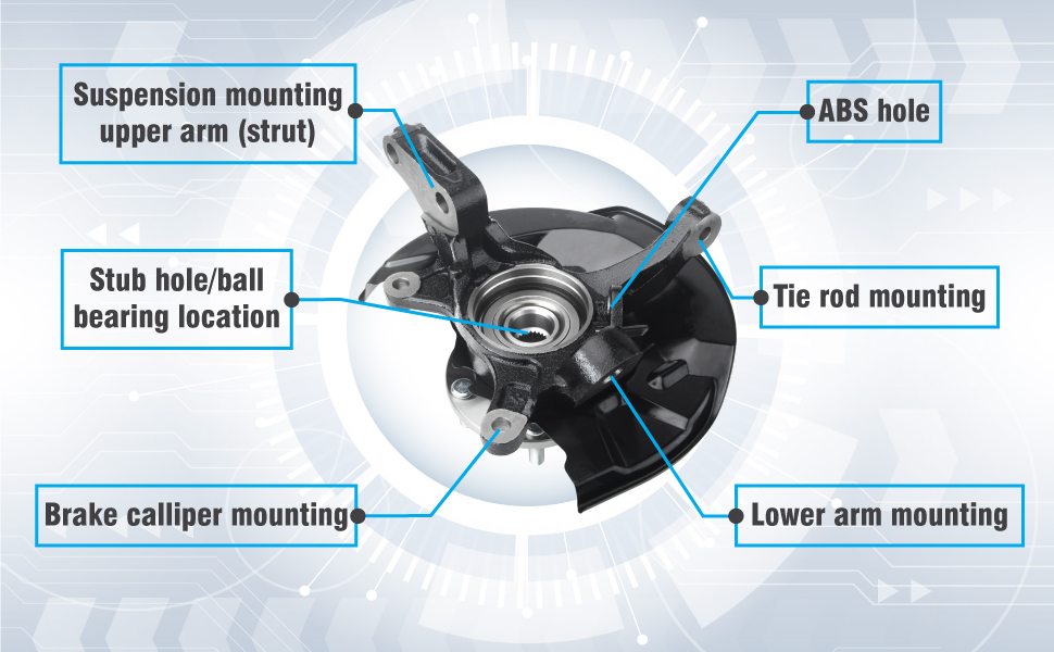 DOSKJOK Steering Knuckle Wheel Hub Bearing Assembly Front